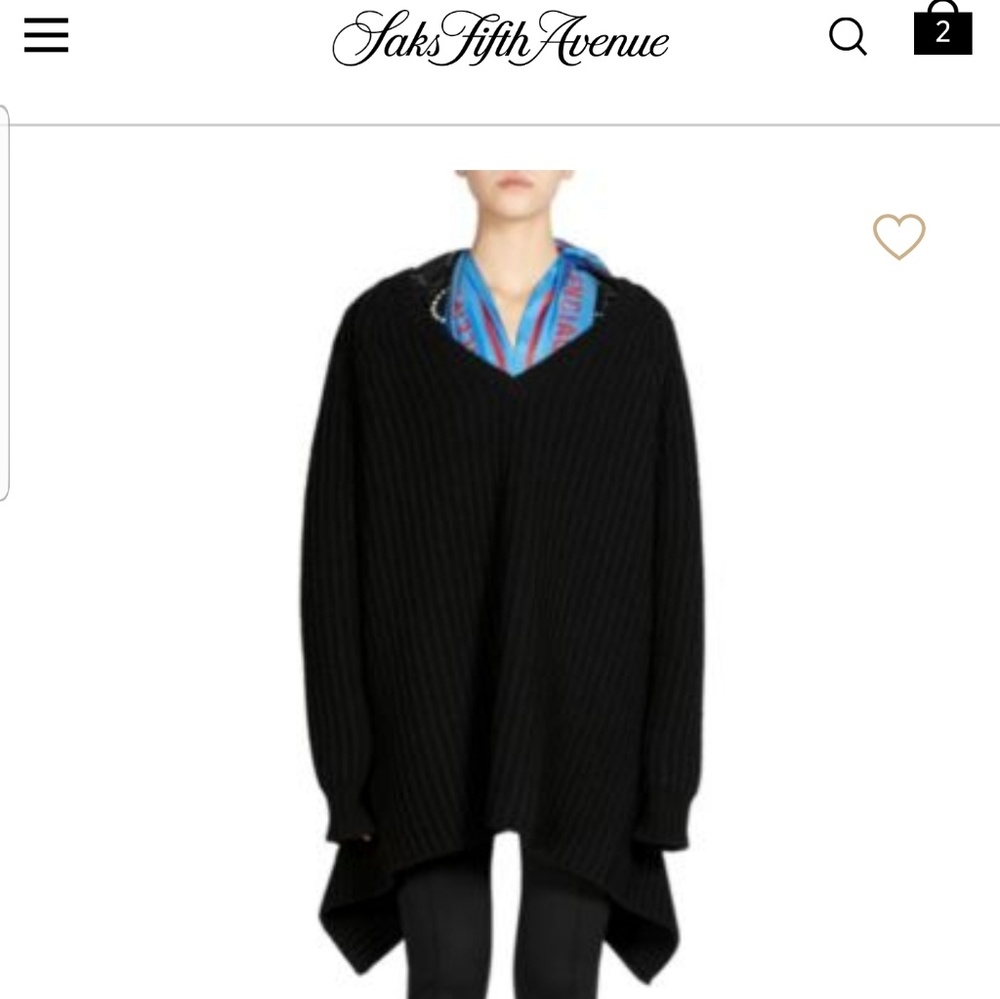Balenciaga NWT Heavy Ribbed Logo Scarf Sweater